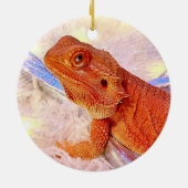 Teak the Bearded Dragon Merry and Bright Keramik Ornament (Hinten)