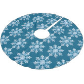 Teak White Light Blue Christmas Snowflake Polyester Weihnachtsbaumdecke (Schrägansicht)
