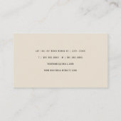 Teak Wood Grain Foto Minimalistisches Innendesign Visitenkarte (Rückseite)