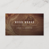 Teak Wood Grain Foto Minimalistisches Innendesign Visitenkarte (Vorderseite)