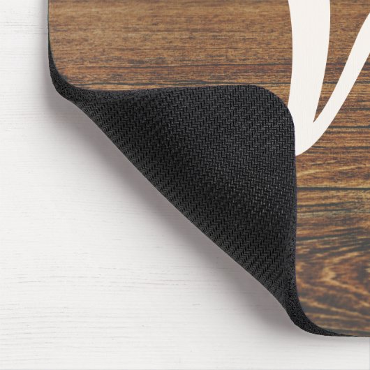 Teak Wood Grain mit Monogramm Mousepad (Ecke)