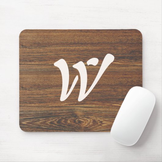 Teak Wood Grain mit Monogramm Mousepad (Mit Mouse)