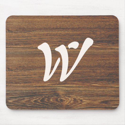 Teak Wood Grain mit Monogramm Mousepad (Vorne)