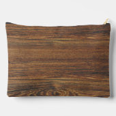 Teak Wood Grain mit Monogramm Zubehörtasche (Rückseite)