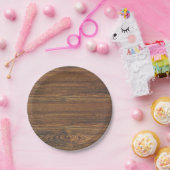 Teak Wood Grain Pappteller (Party)