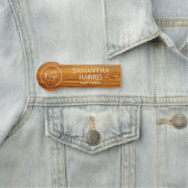 Teak Wood Image Logo White Text Namensschild (Beispiel)