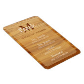 Teak Wood Look Important Phone Numbers Magnet (Rechte Seite)
