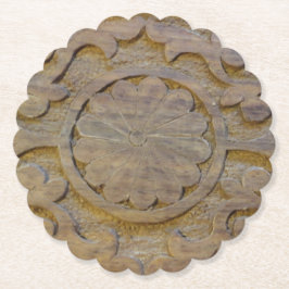 Teak Wood Scroll Design kundenspezifisch Untersetzer