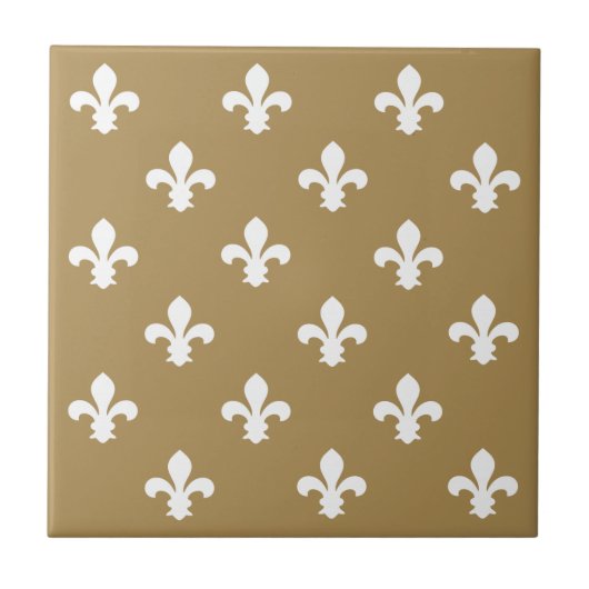 Teakholz Neutral Fleur de Lys Fliese (Vorderseite)