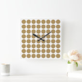 Teakholz-Person-Punkte Quadratische Wanduhr (Zuhause)