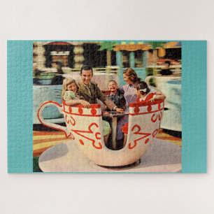 Teakup-Fahrt im Vergnügungspark der 60er Jahre Puzzle
