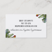 Teakup-Hand aus festgeklemmtem Glas Visitenkarte (Rückseite)