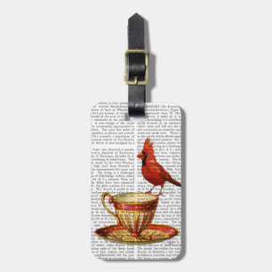 Teakup und roter Kardinal Gepäckanhänger