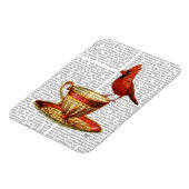 Teakup und roter Kardinal Magnet (Linke Seite)