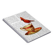 Teakup und roter Kardinal Notizblock (Rechte Seite)