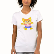 Teakup Yorkie Cartoon auf dem T - Shirt der Frauen