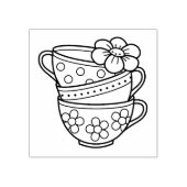 Teakups Gummistempel (Prägung)