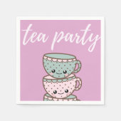 Teakups Pink Tee Party Serviette (Vorderseite)