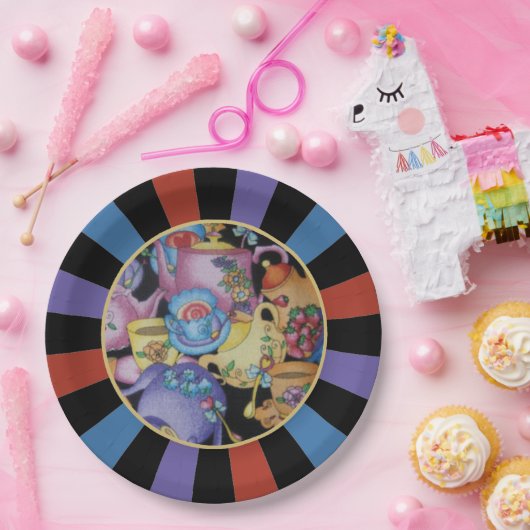 Teakups und Teapots Sunburst Pappteller (Party)