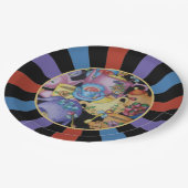 Teakups und Teapots Sunburst Pappteller (Schrägansicht)