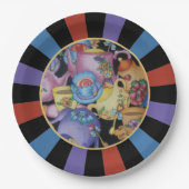 Teakups und Teapots Sunburst Pappteller (Vorderseite)