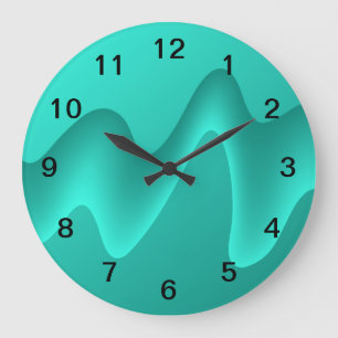 Teal Abstract Design Image. Große Wanduhr