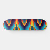 Teal Abstract Flames Skateboard (Horizontal)