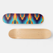 Teal Abstract Flames Skateboard (Horizontal)