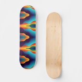 Teal Abstract Flames Skateboard (Vorderseite)