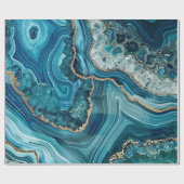Teal Agate Wrapping Paper Geschenkpapier (Flach)
