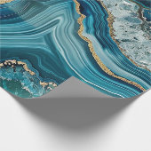 Teal Agate Wrapping Paper Geschenkpapier (Ecke)