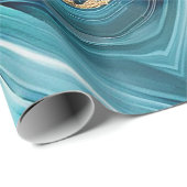 Teal Agate Wrapping Paper Geschenkpapier (Rolleneckpunkt)
