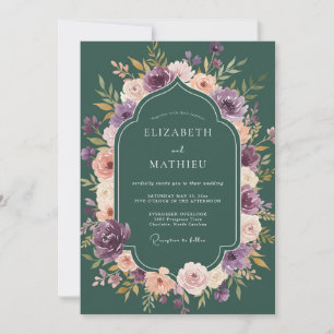 Teal Amethyst Dahlia Hochzeit Einladung