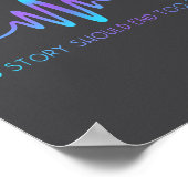 Teal &amp; Purple Semicolon Suicide Prevention Awa Poster (Ecke)