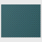 Teal and Black Art Deco Squares Geometric Geschenkpapier (Flach)