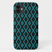Teal and black diamond pattern Case-Mate iPhone hülle (Rückseite)