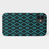 Teal and black diamond pattern Case-Mate iPhone hülle (Rückseite (Horizontal))