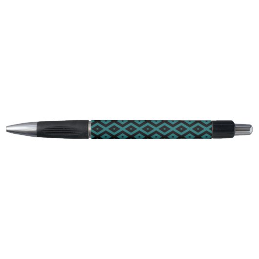 Teal and black diamond pattern kugelschreiber (Vorderseite)