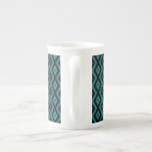 Teal and black diamond pattern porzellantasse (Rückseite)
