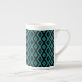 Teal and black diamond pattern porzellantasse (Rechts)