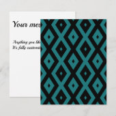 Teal and black diamond pattern RSVP karte (Vorne/Hinten)