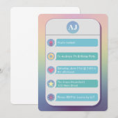 Teal and Blue Cell Phone Kid's Birthday Party Einladung (Vorne/Hinten)