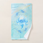 Teal and Blue Lotus Floral Art Badhandtuch Set (Handtuch)