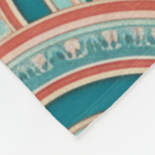 Teal and Coral Nouveau Flow Fleecedecke (Ecke)