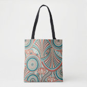 Teal and Coral Nouveau Flow Tasche (Vorderseite)