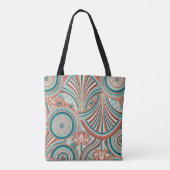 Teal and Coral Nouveau Flow Tasche (Rückseite)