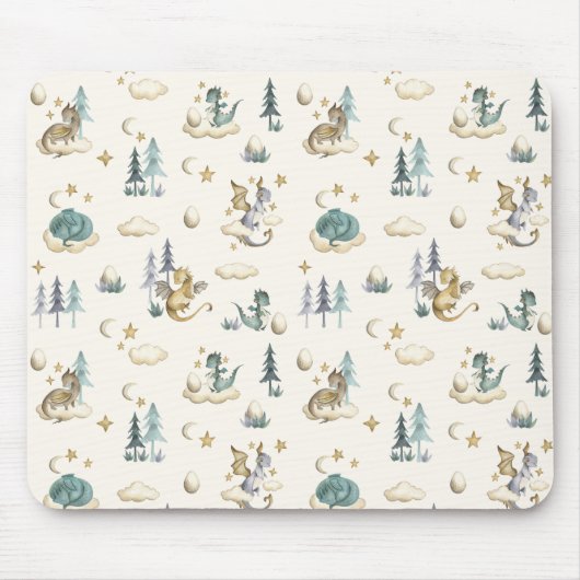 Teal and Gold Dragons Mouse Pad Mousepad (Vorne)