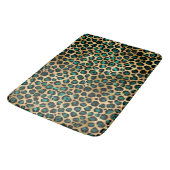 Teal and Gold Leopard Series Design 14 Badematte (Schrägansicht)
