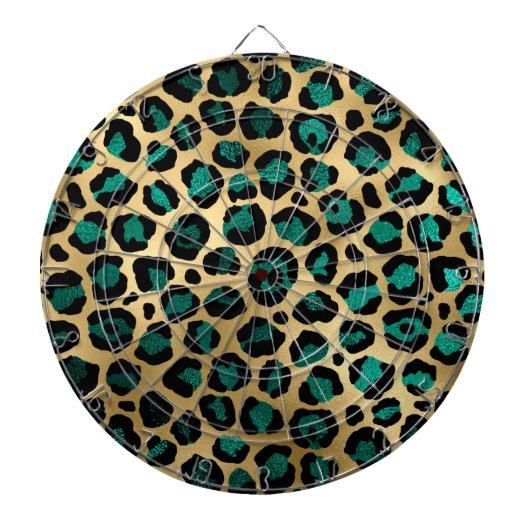 Teal and Gold Leopard Series Design 14 Dartscheibe (vorne)