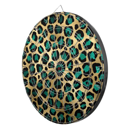 Teal and Gold Leopard Series Design 14 Dartscheibe (Vorderseite rechts)